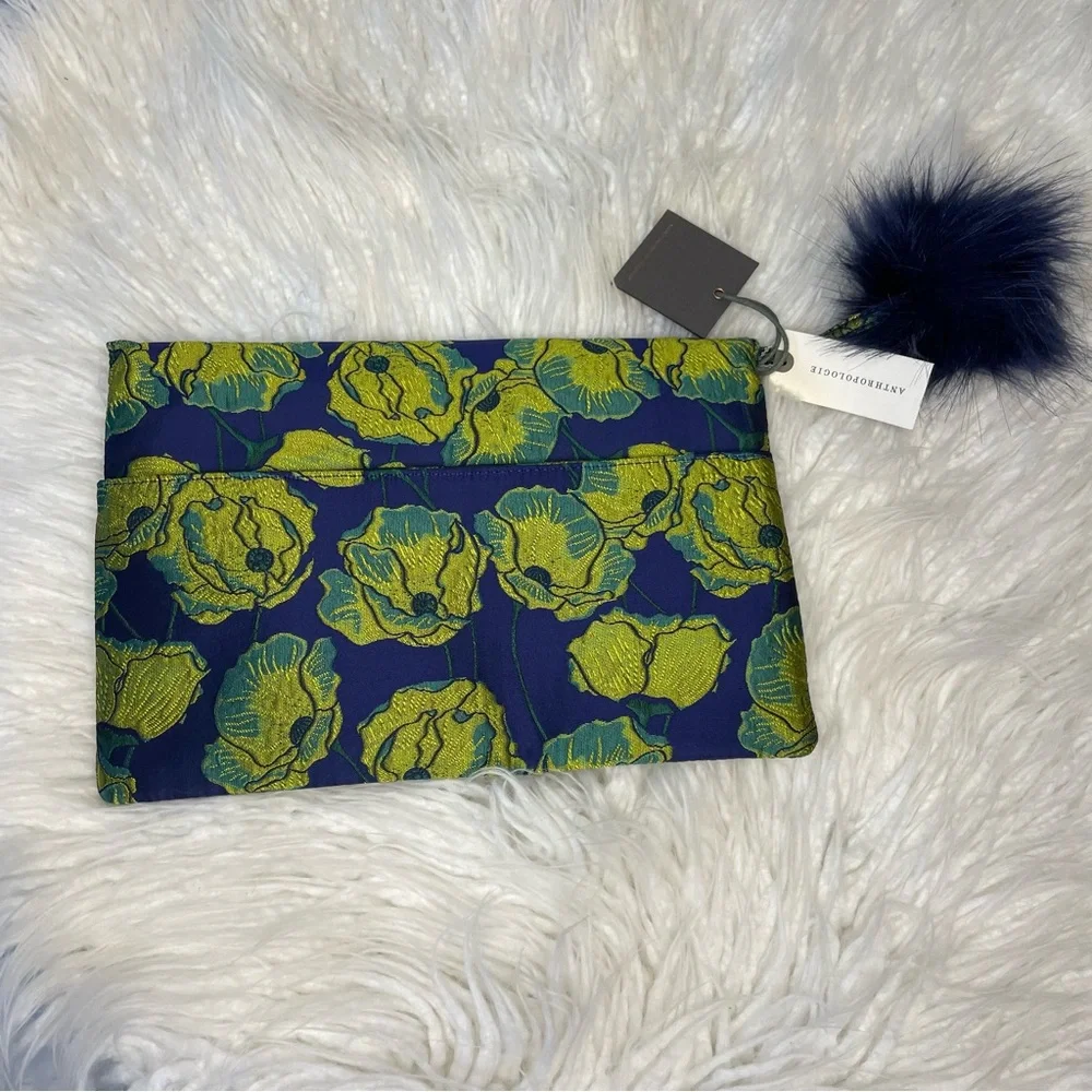 Anthropologie Green and Blue Clutch NWT Monserrat de Lucca design - Picture 3 of 5